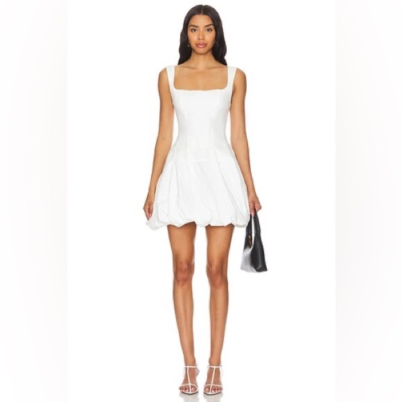 Jonathan Simkhai Dresses & Skirts - NWOT SIMKHAI Juni Bubble-Hem Cotton-Blend Corset Mini Dress white